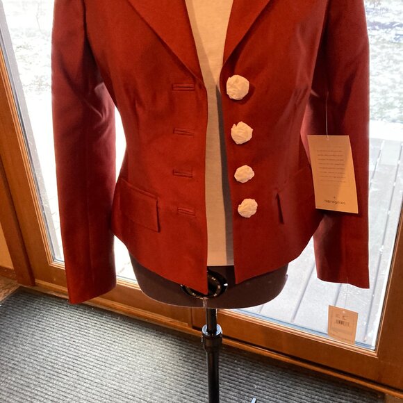 NEW w/Tags Sutton Studio Bloomingdale's Amber Silk Satin Suit Jacket Sz 2P - Picture 5 of 9